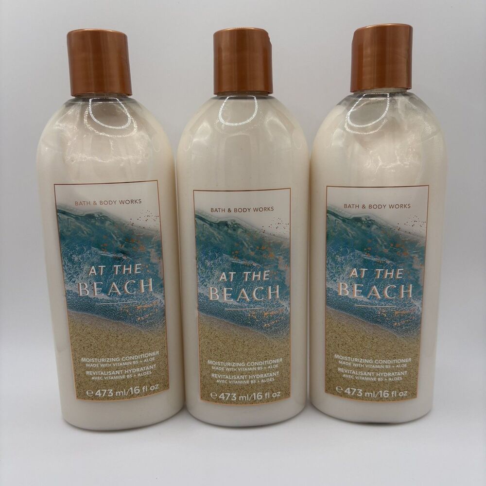 3 NEW BATH & BODY WORKS AT THE BEACH HAIR MOISTURIZING CONDITIONER 16OZ SCENTED